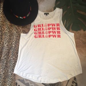 NWOT Girl Power Flowy Peace sign tank top ✌